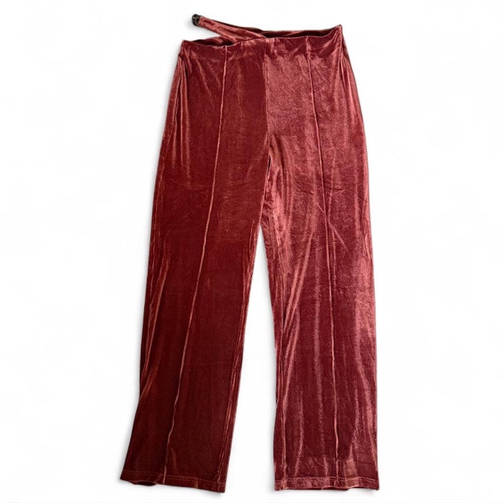 Velvet Orange Red Pants